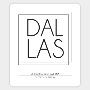 Dallas City Minimal Typography 2 Sticker